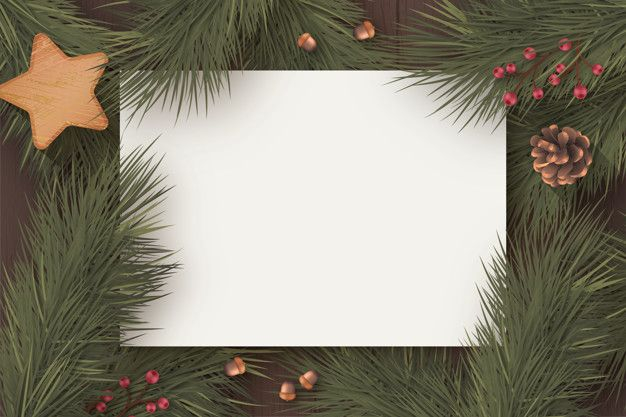 Download Christmas Blank Card Template With Winter Nature For Free 