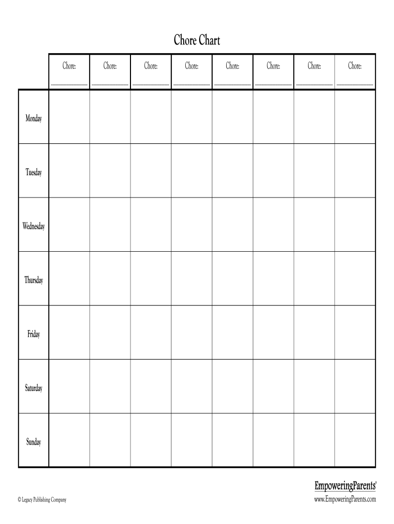 Editable Printable Chore Charts For Adults Fill Online Printable 
