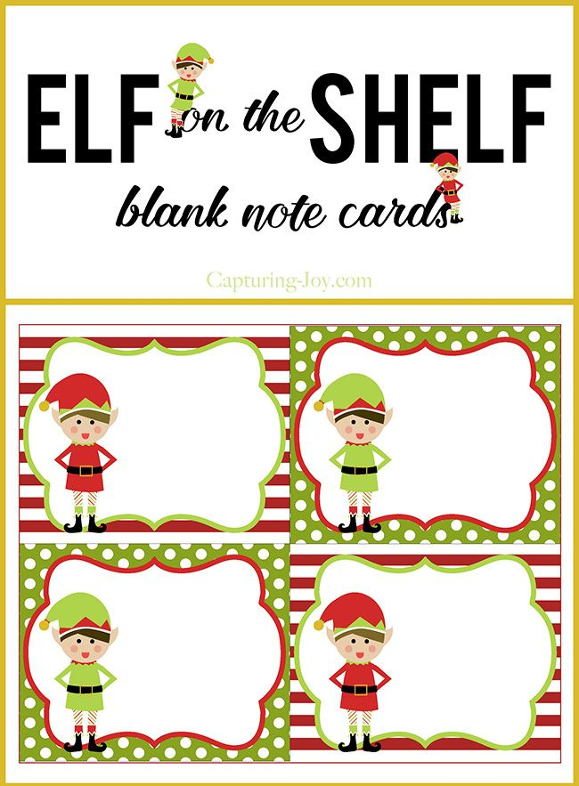 Elf On A Shelf Blank Note Cards Capturing Joy With Kristen Duke Elf 