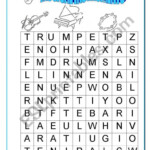 English Worksheets Musical Instruments Wordsearch Word Search Printable