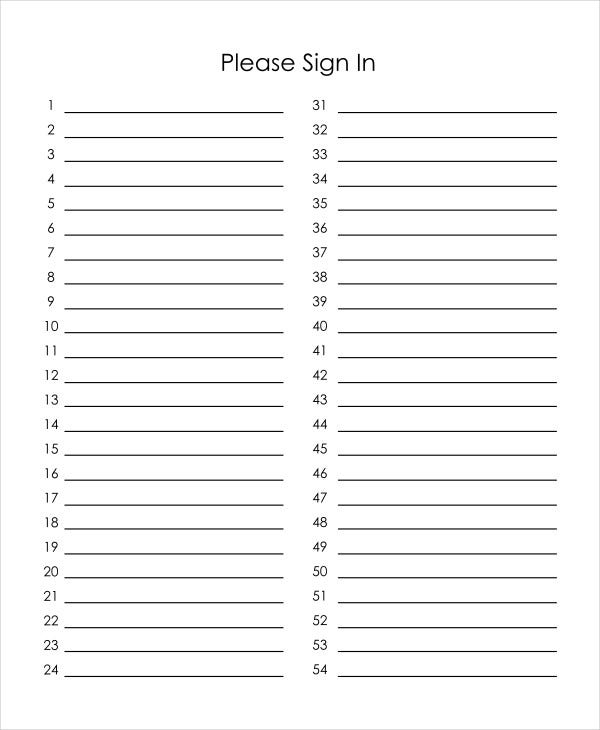 Event Sign In Sheet Template 17 Free Word PDF Documents Download 