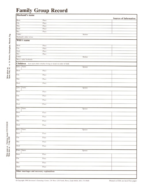 Family Gorup Worksheet Printable
