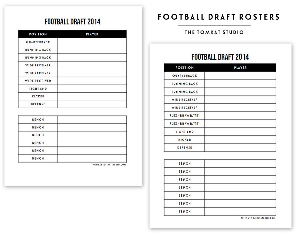 Fantasy Football Blank Draft Sheet FREE DOWNLOAD Aashe