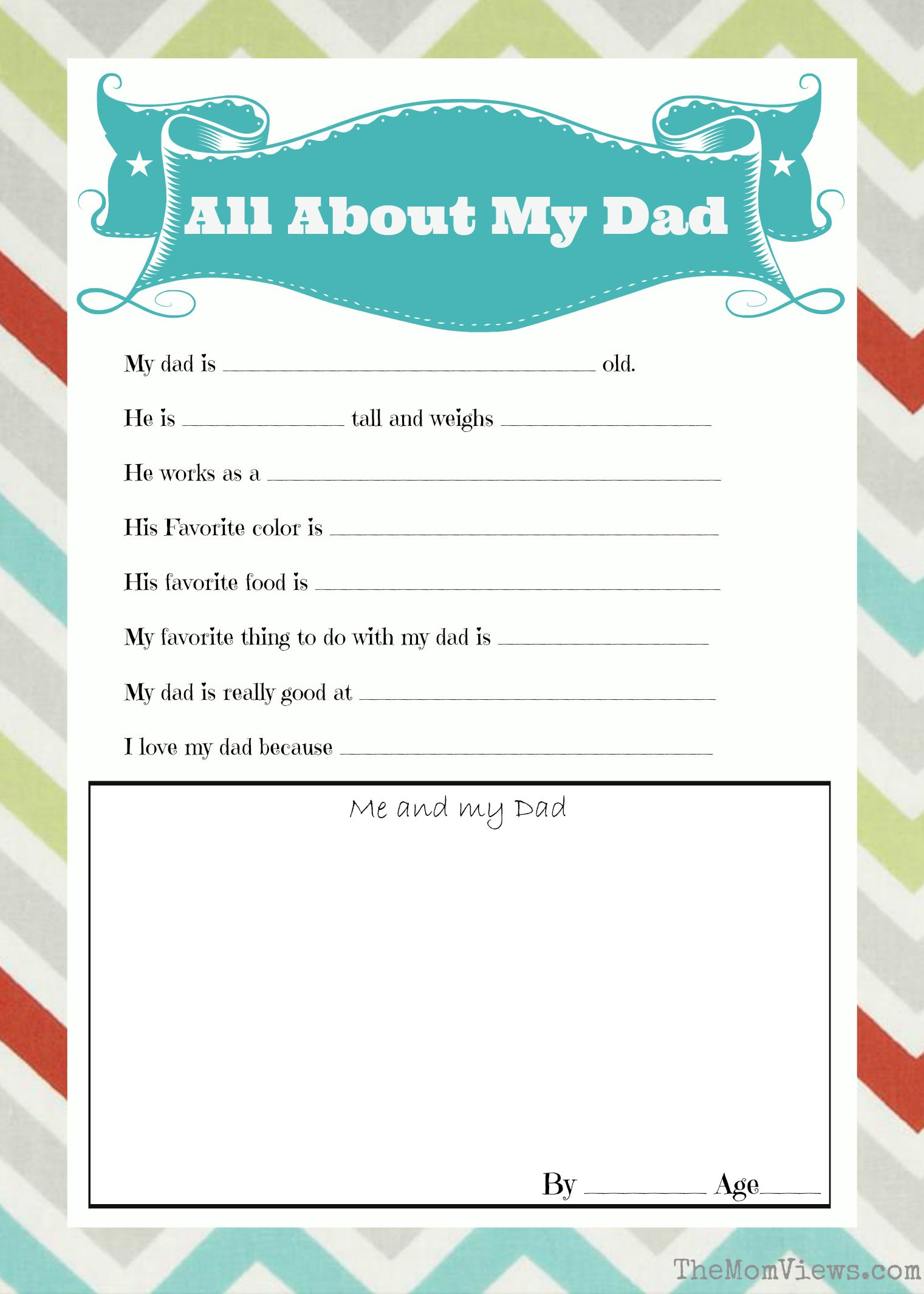 Father's Day Fill In The Blank Printable