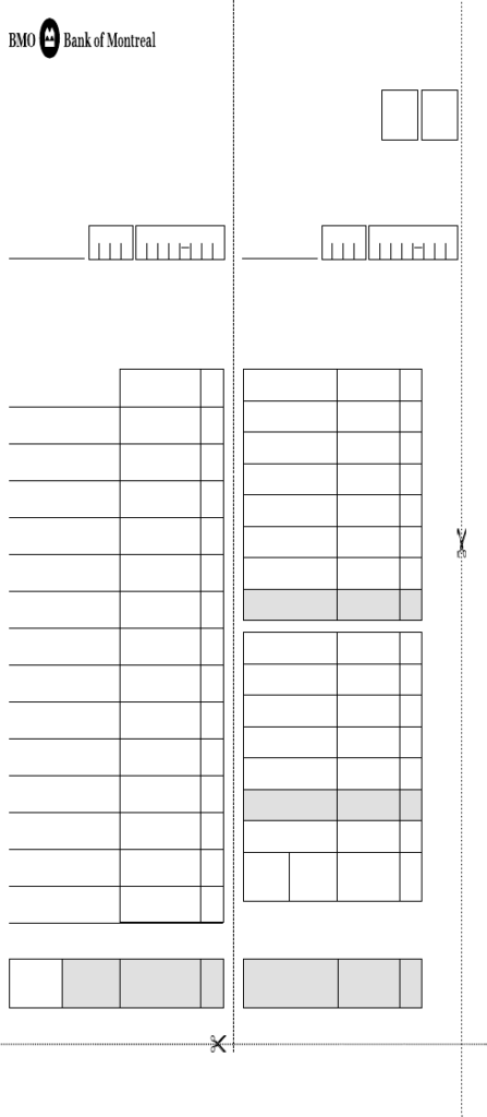 Fill Free Fillable Business Account Deposit Slip BMO PDF Form