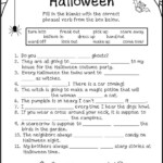Fill In The Blanks Story Worksheets Pdf Halloween