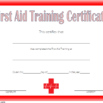 First Aid Certificate Template 01 In 2020 Certificate Templates