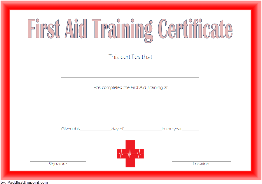 First Aid Certificate Template 01 In 2020 Certificate Templates 