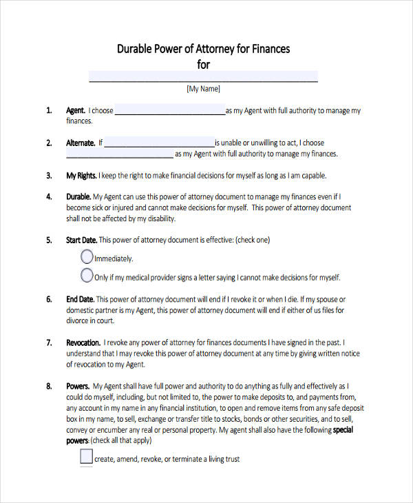 FREE 24 Printable Power Of Attorney Forms In PDF MS Word