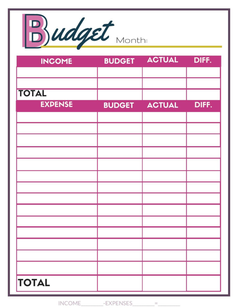 Free Blank Budget Worksheet budget printable budgetbinder 