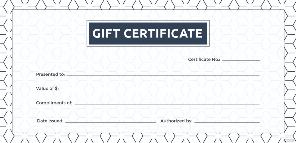 Free Blank Gift Certificate Template In Adobe Illustrator Microsoft 
