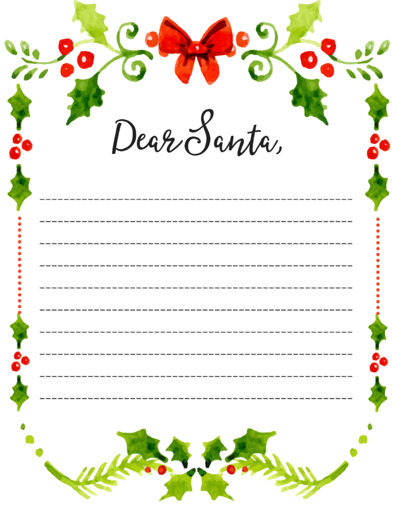 Free Dear Santa Letter Printable Fill In Blank Santa Letter For 
