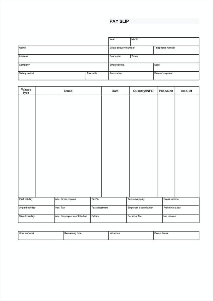 Free Download Simple And Easy Used Pay Stub Template Mous Syusa