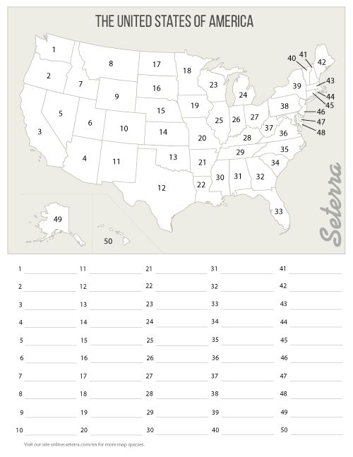 Free Downloadable Map Quiz For Offline Practice pdf US States 