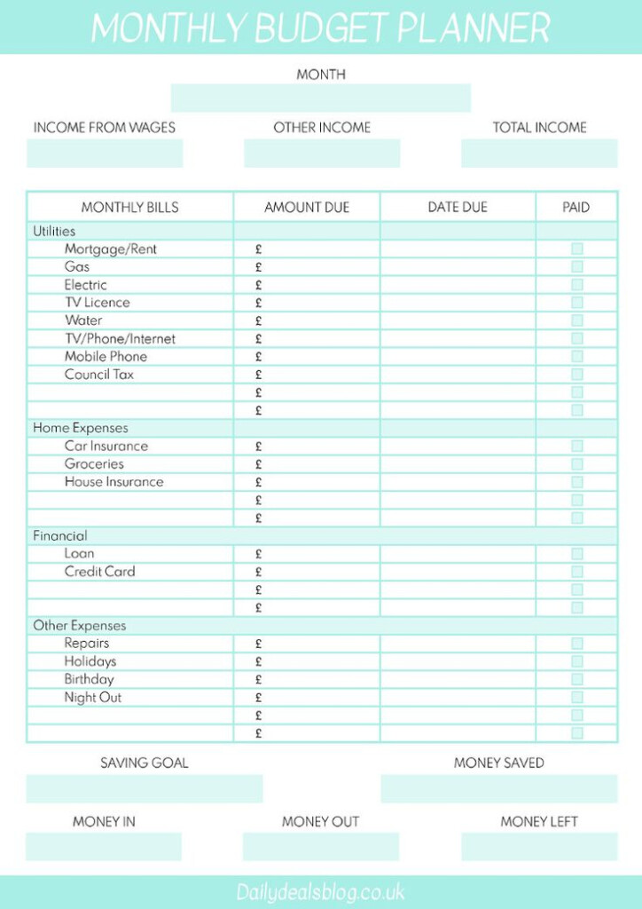 Free Monthly Budget Planner Template Budget Planner Budget Planner 