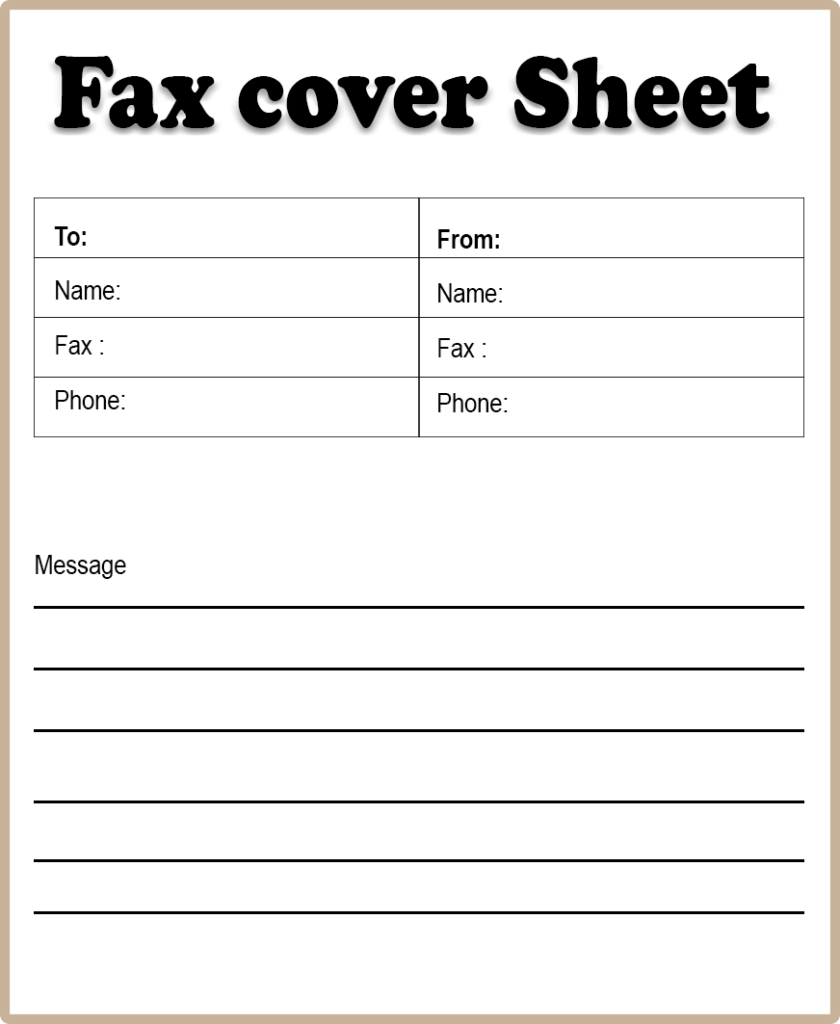 Free Printable Blank Fax Cover Sheet Template PDF Fax Cover Sheet 
