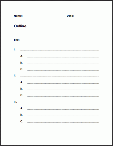 Free Printable Blank Outline For Writing Summaries Or Reports