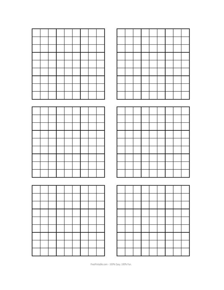 Free Printable Blank Sudoku Grids Sudoku Printable Grid Paper 