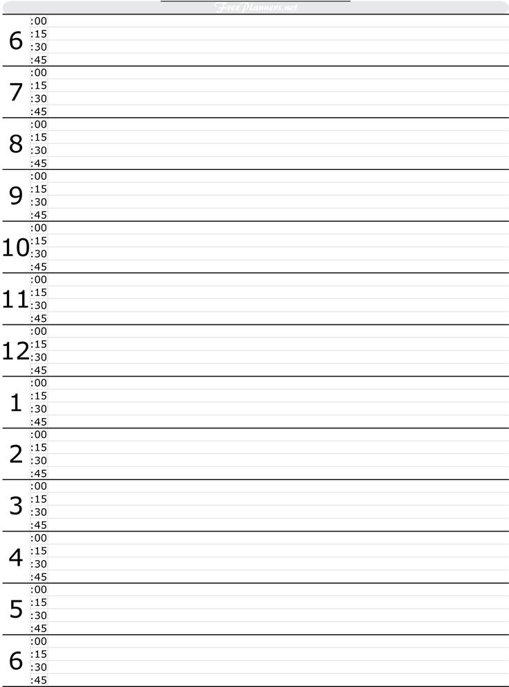 Free Printable Hourly Daily Planner Day Planner Template Calendar 