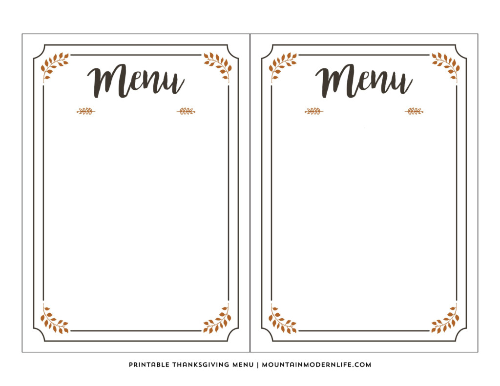 Free Printable Menu Template Free Printable Menu Printable Menu Template