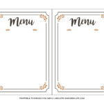 Free Printable Menu Template Free Printable Menu Printable Menu Template