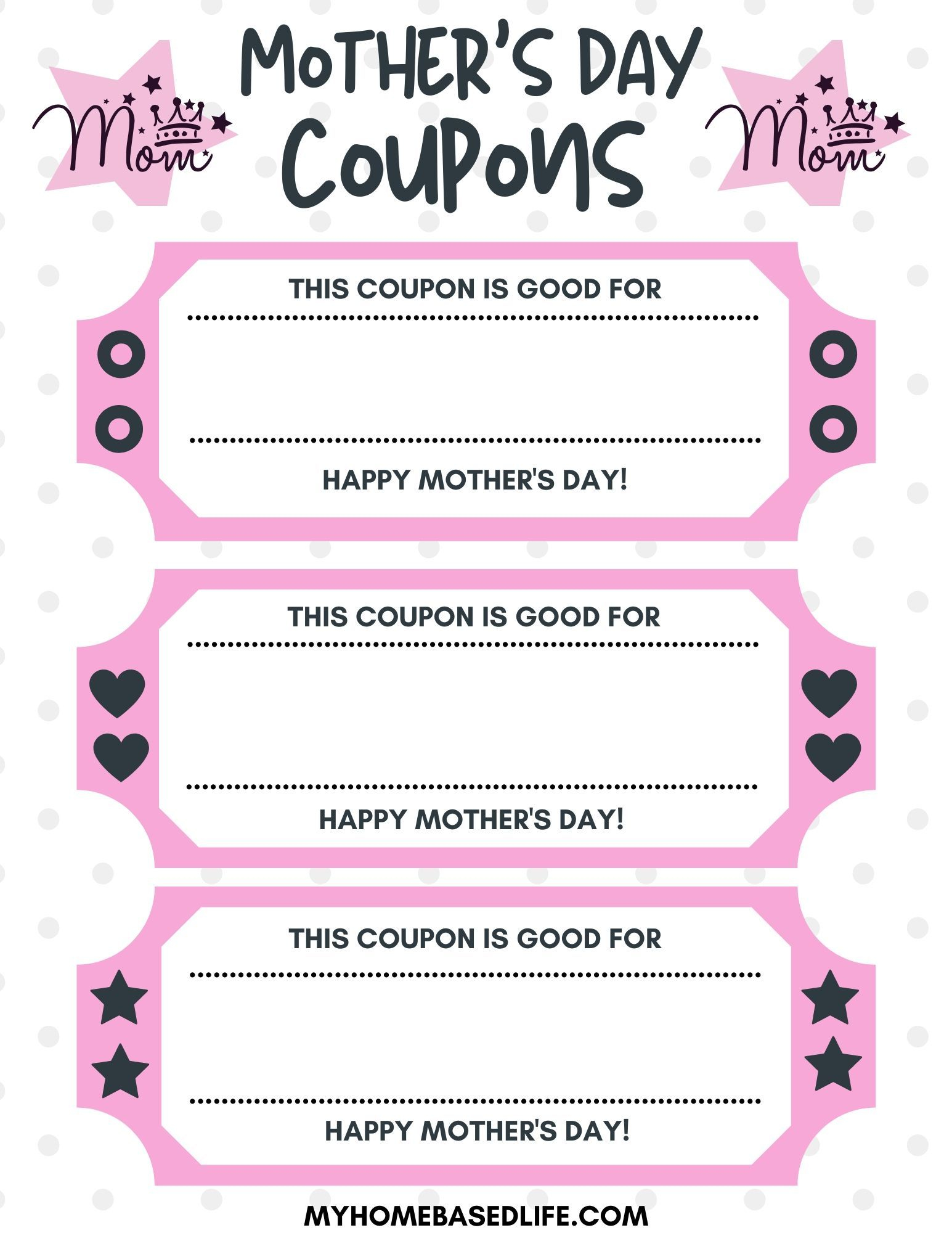 Free Printable Mother s Day Coupons My Home Based Life In 2020