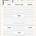 Free Printable Packing List Packing List Template Packing List For