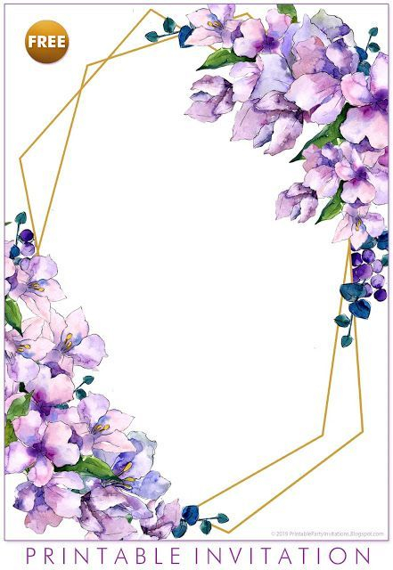 FREE Printable Purple Floral Invitation Templates weddingprintables