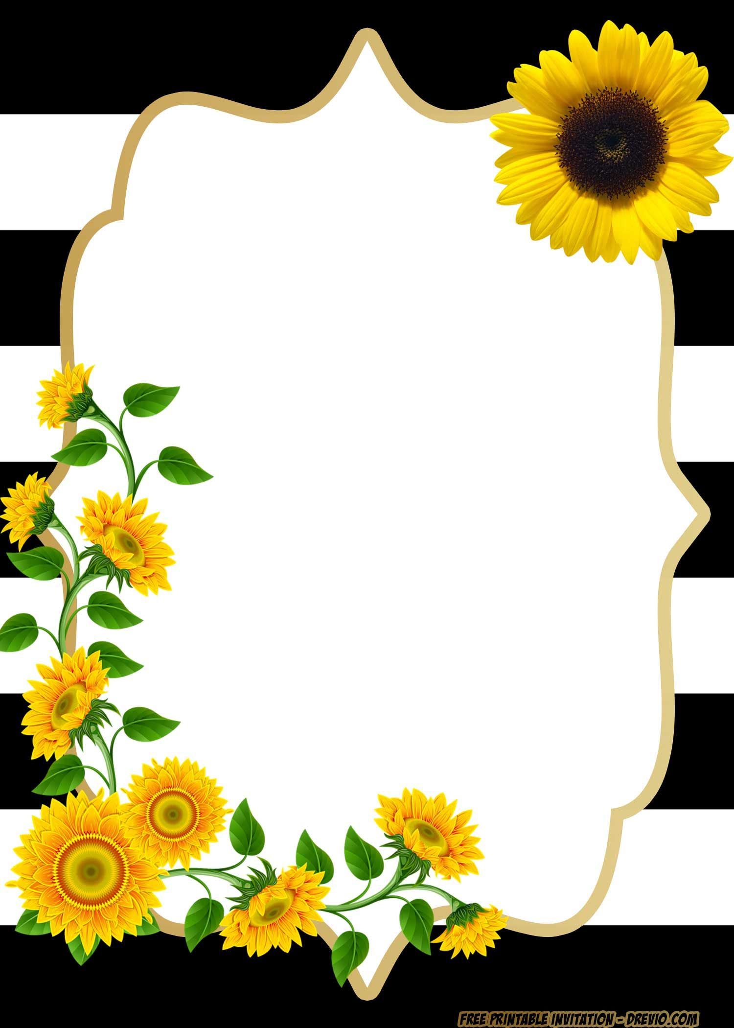 FREE Printable Sunflower Birthday Invitation Templates Sunflower Baby
