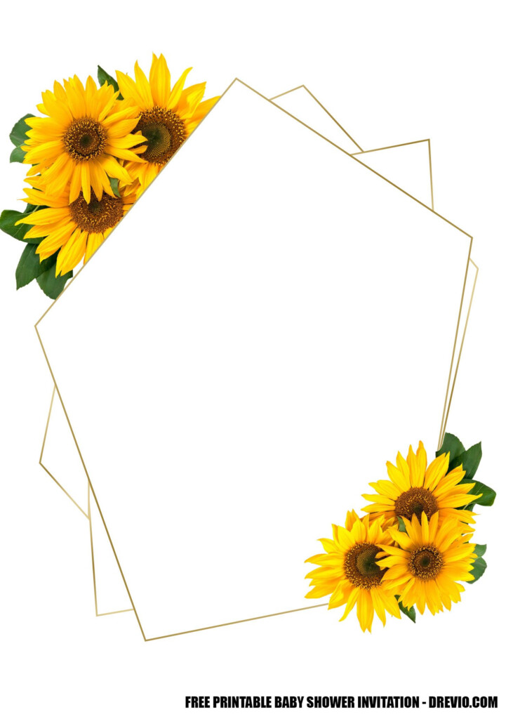 Free Printable Template Oh Baby Sunflower Baby Shower For Girl Baby 