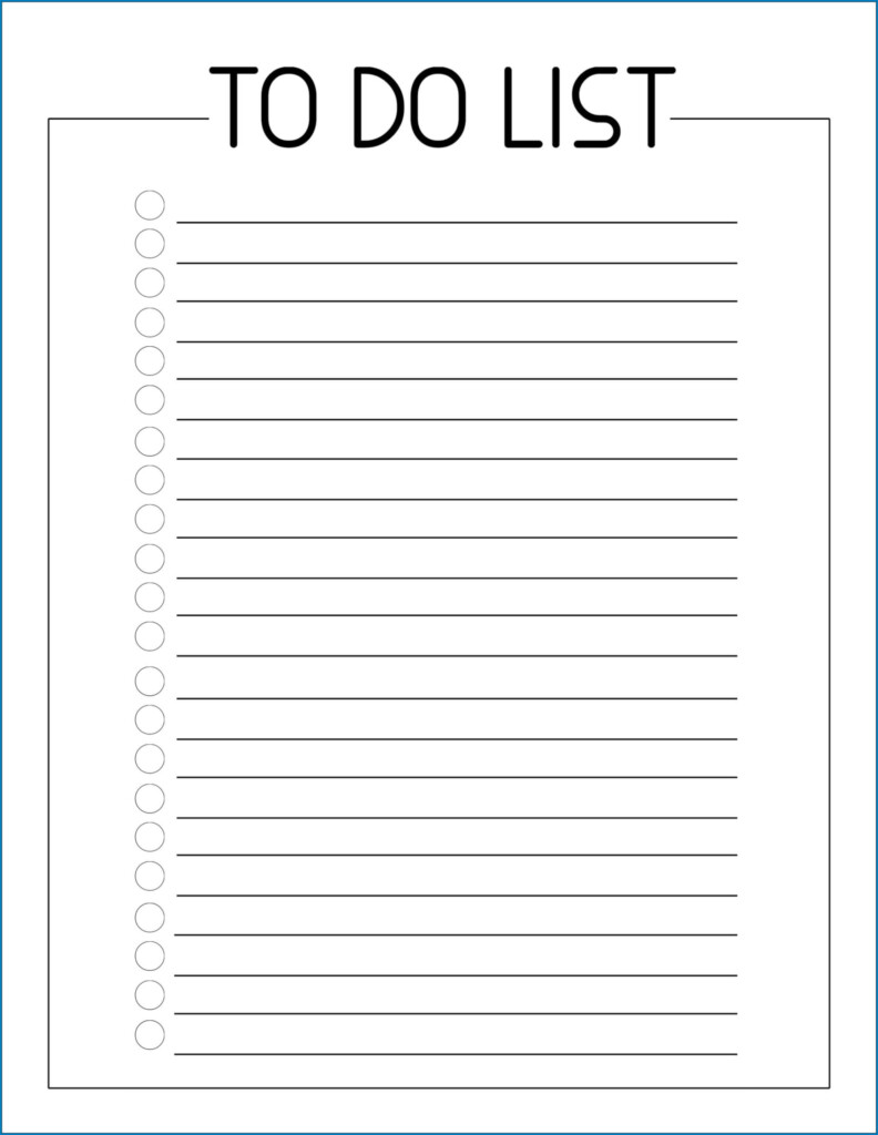  Free Printable To Do Checklist Template Templateral In Blank 