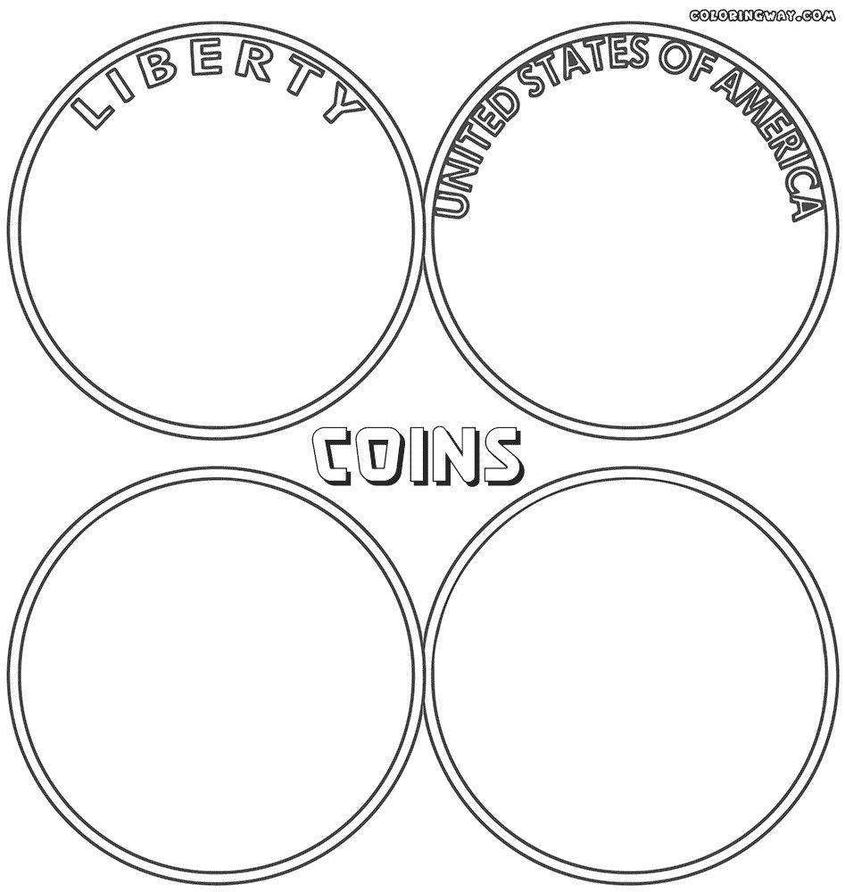Gold Coin Template Printable Coins Coloring Page Coloring Home In 2020