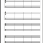 Grand Staff Worksheet With Four Measures A Line Printable Staff Paper