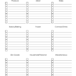 Grocery List Template Free Printable