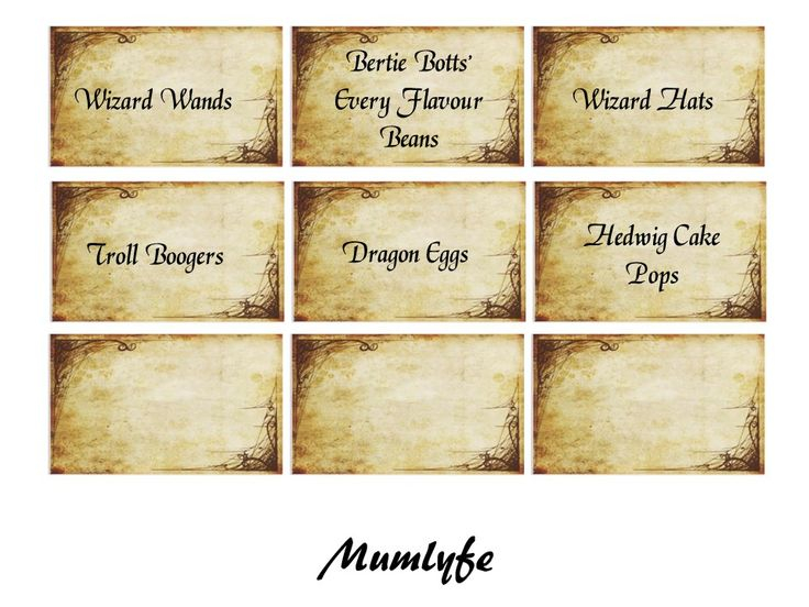 Harry Potter Food Labels To Download And Print Harry Potter 