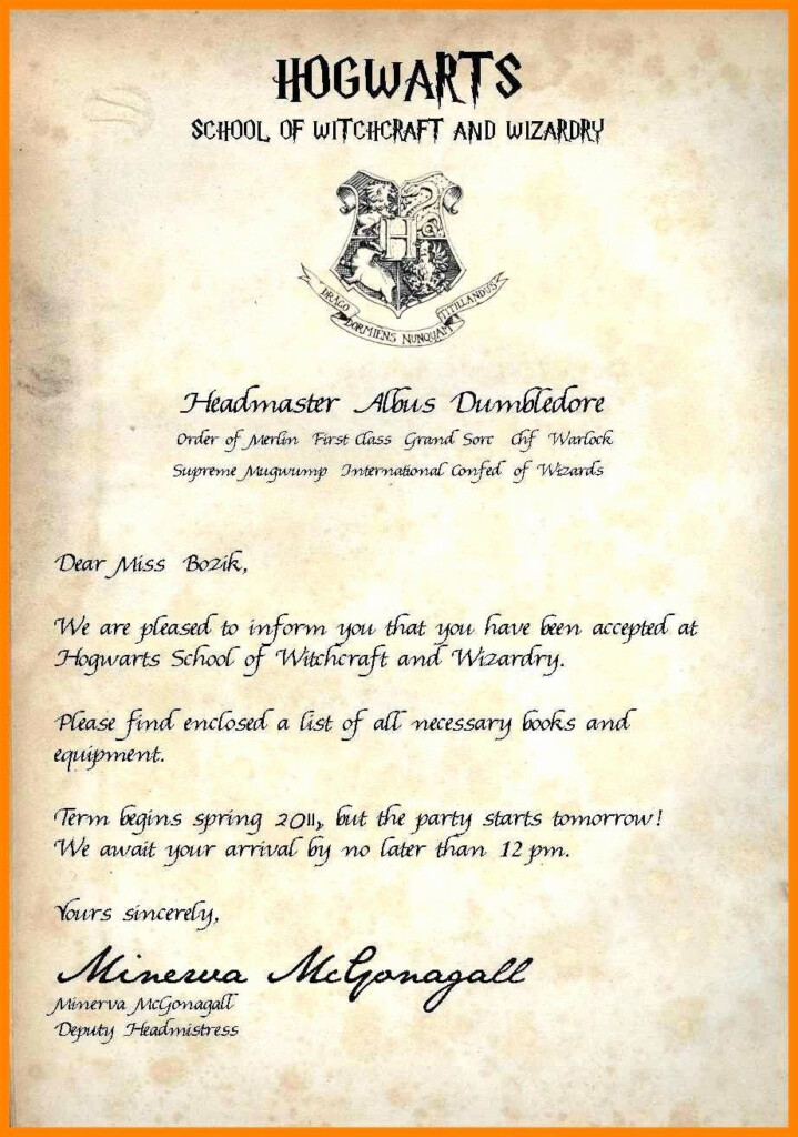 Harry Potter Letter Template Beautiful 12 13 Hogwarts Acceptance Letter 