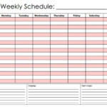 Hourly Schedule pdf Daily Schedule Template Weekly Schedule Weekly