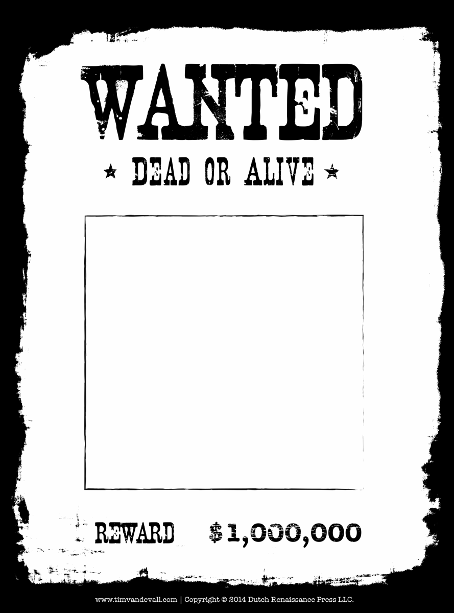 Http timvandevall blank wanted poster template Poster Template