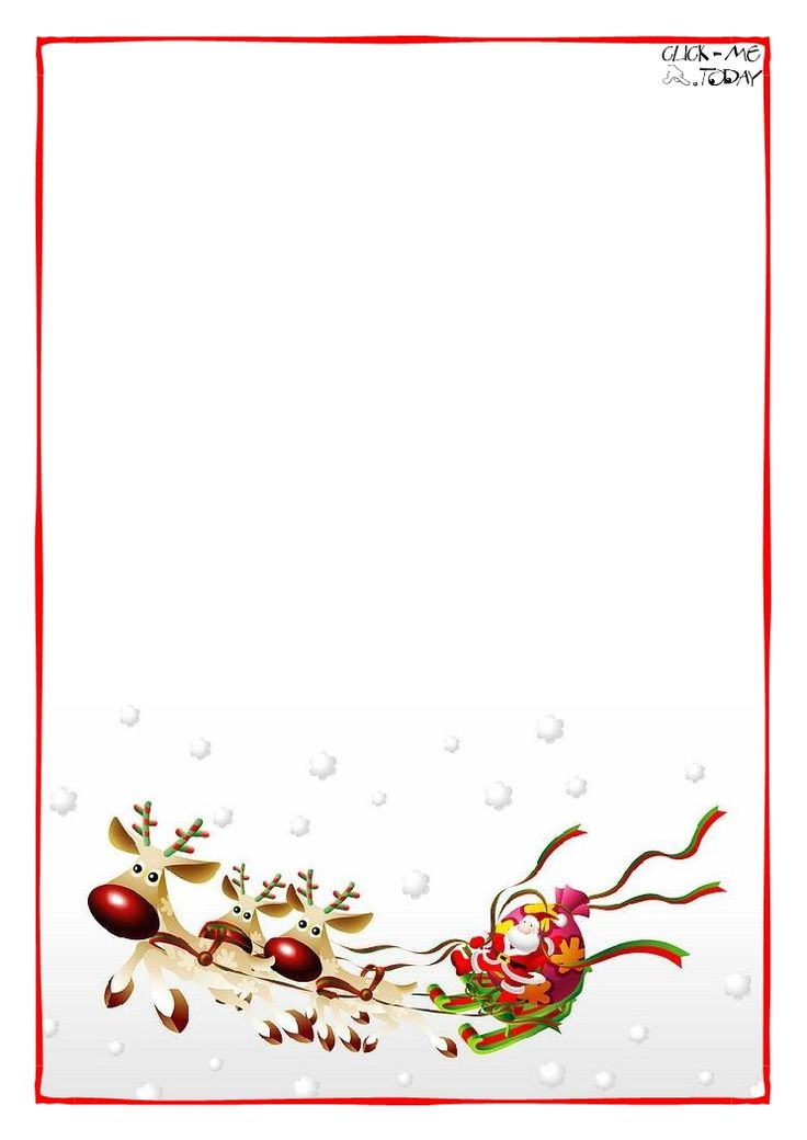 Letter To Santa Claus Blank Paper Template Sleigh Background 4 Santa
