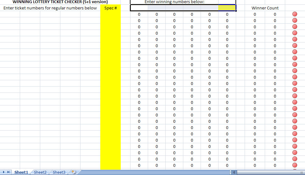 Lottery Checker Spreadsheet Lottery Ticket Number Checker