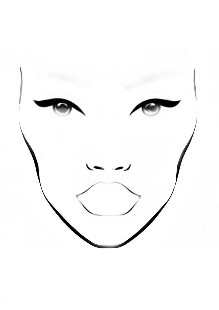 MAC Inspired Face Chart Blank Printable Mac Face Charts Makeup 