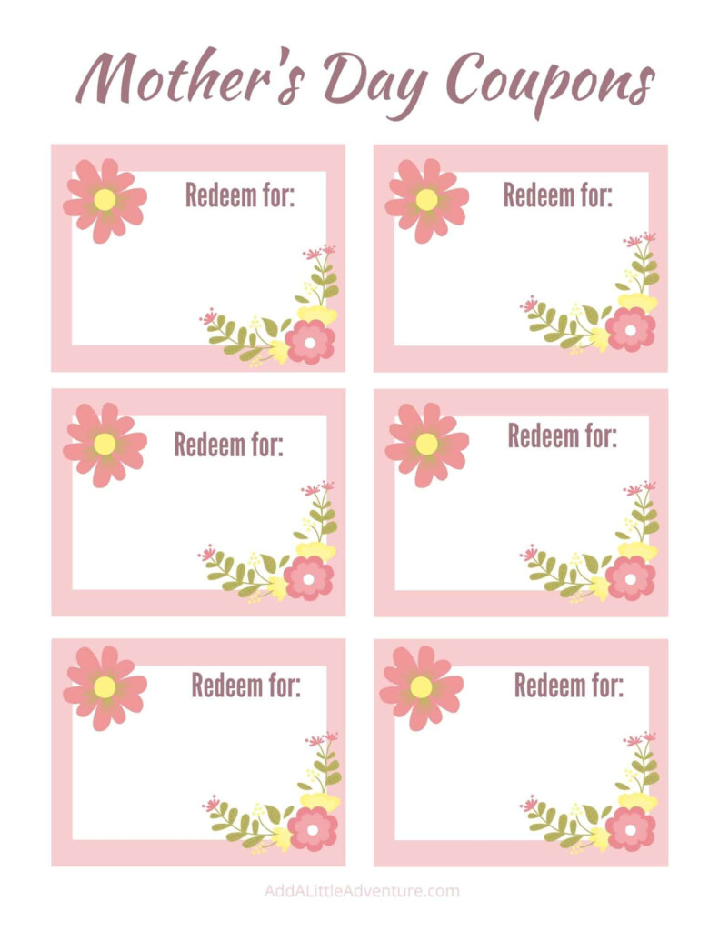 Mother s Day Coupon Template Free Printables