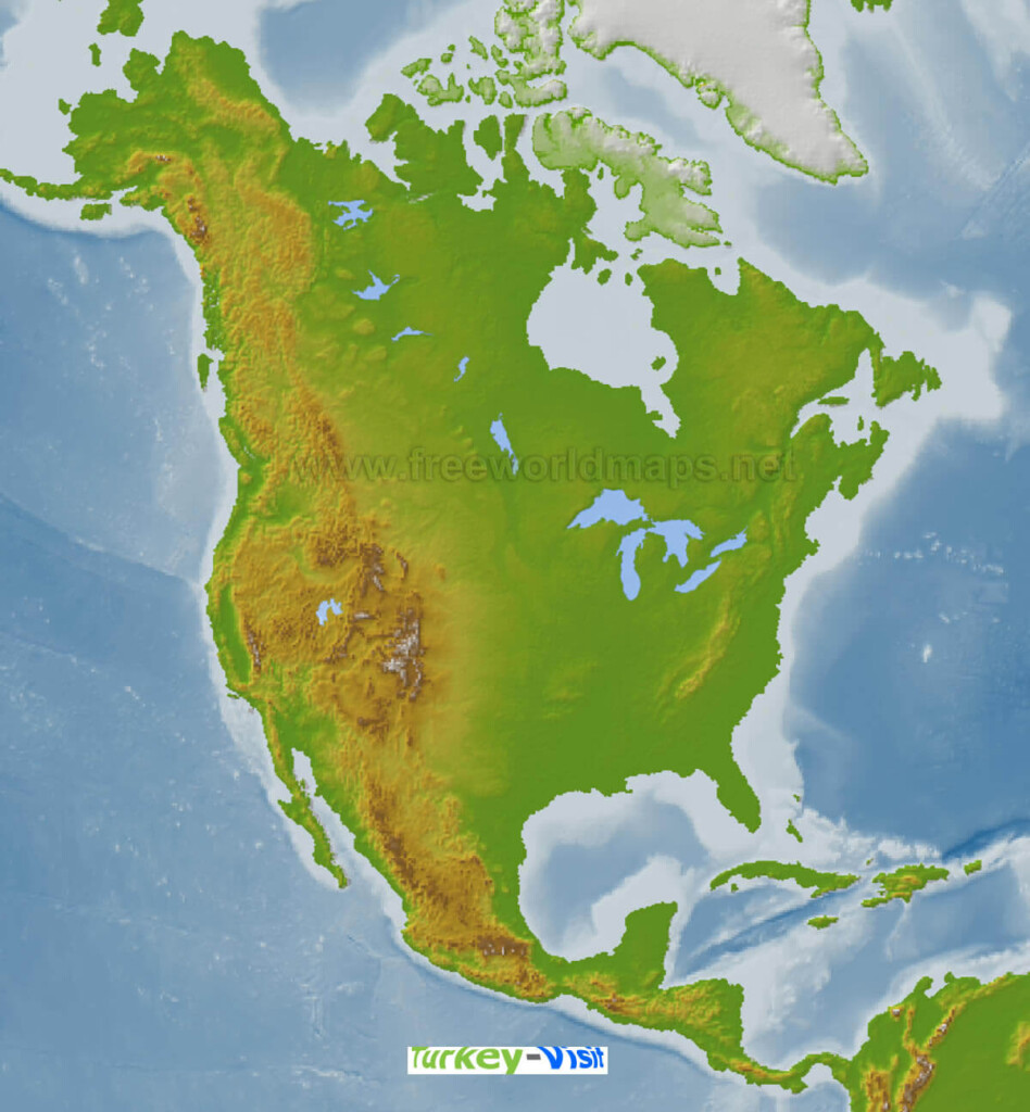 North America Satellite Map Guide Of The World