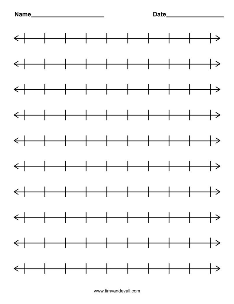 Number Line Template 03 Tim s Printables