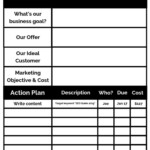 One Page Marketing Plan Template PDF Template