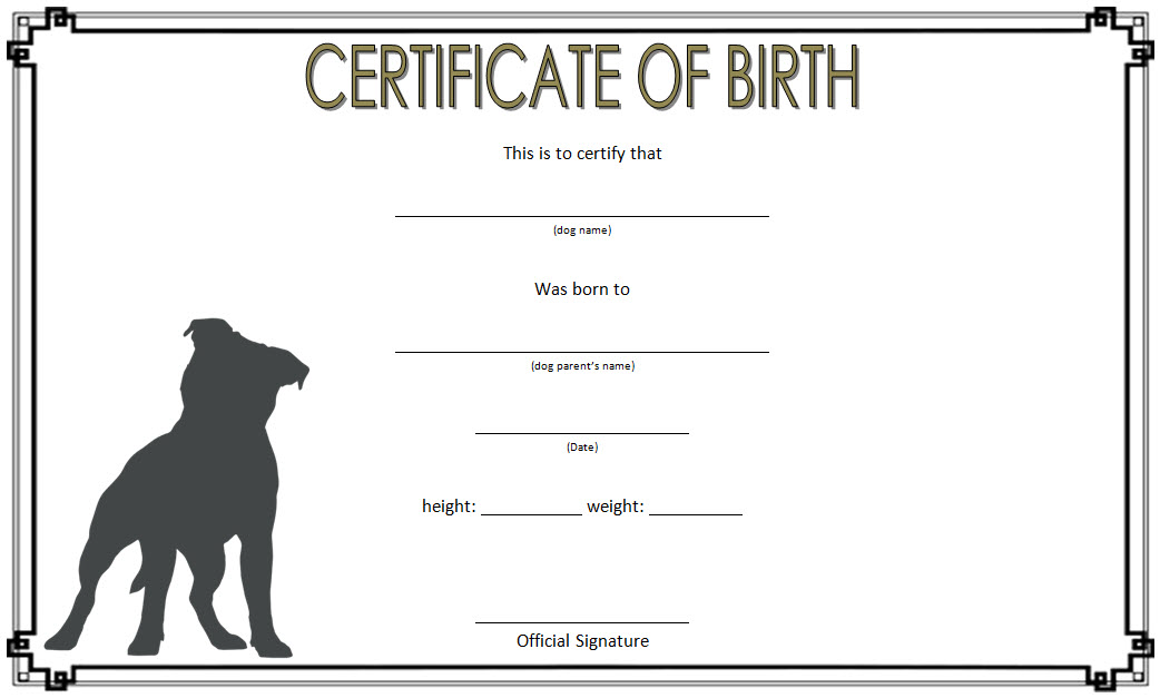 Pet Birth Certificate Qwlearn