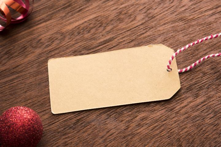 Photo Of Blank Gift Tag With Xmas Decorations Free Christmas Images