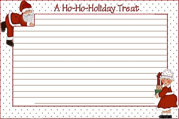 Pin By Linda Cole On Recipe Cards Clipart Holiday Recipe Card