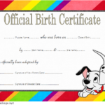 Pin On Puppy Birth Certificate FREE Printable