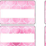 Pink Watercolor Hearts Name Tags Printable Treats